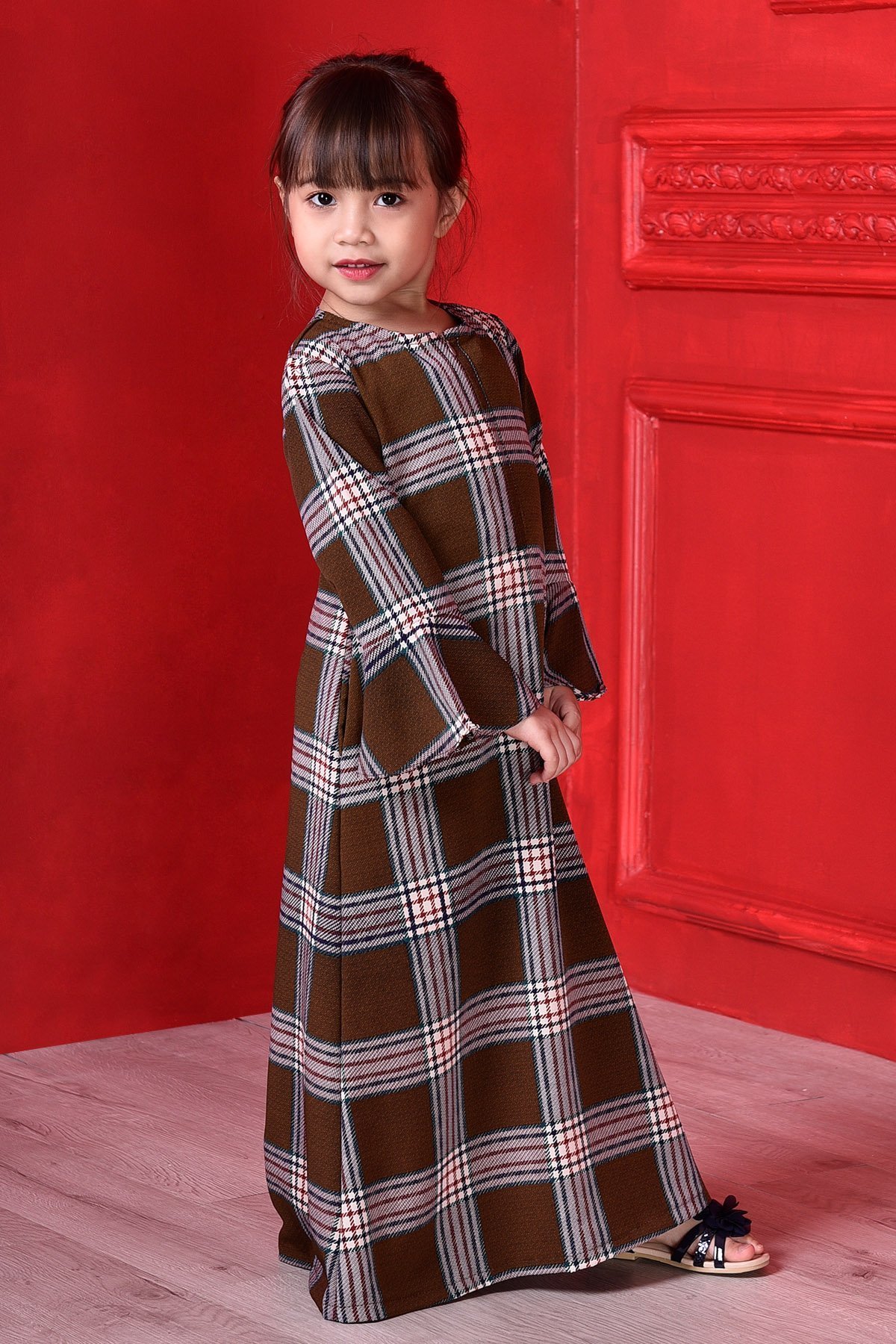 Abaya Fauziah Kids - Cinnamon Brown