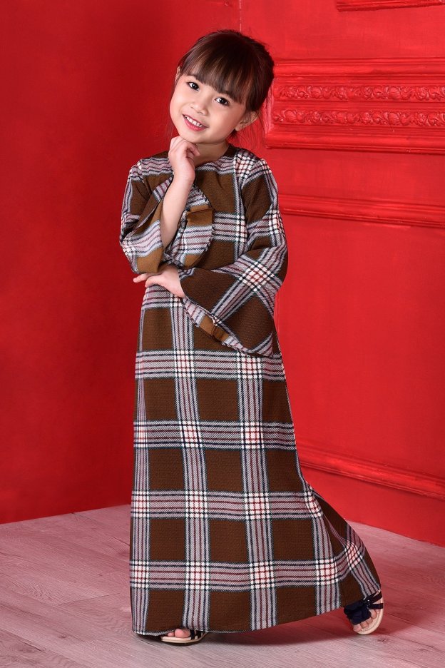 Abaya Fauziah Kids - Cinnamon Brown