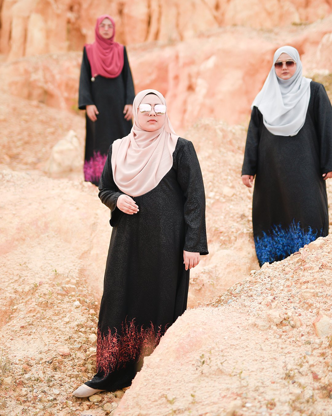 Abaya Dubai Embroidery Hijra - Cinnamon Brown