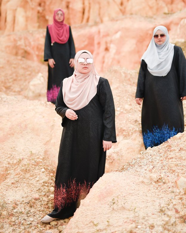 Abaya Dubai Embroidery Hijra - Cinnamon Brown