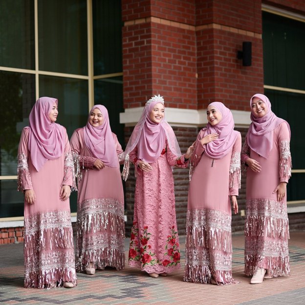 Abaya Lace Sequin Josephine - Golden Brown