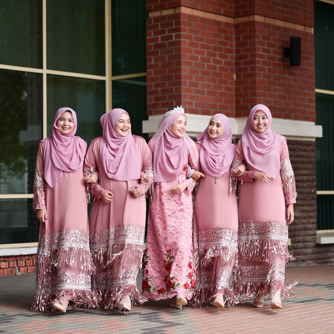 Abaya Lace Sequin Josephine - Blush Pink