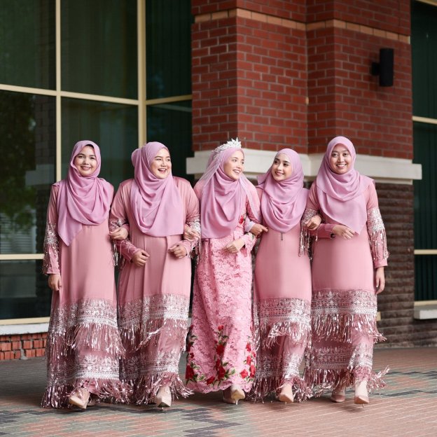 Abaya Lace Sequin Josephine - Blush Pink