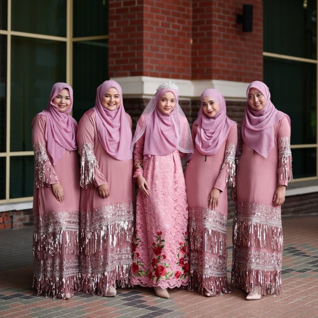 Abaya Lace Sequin Josephine - Blush Pink
