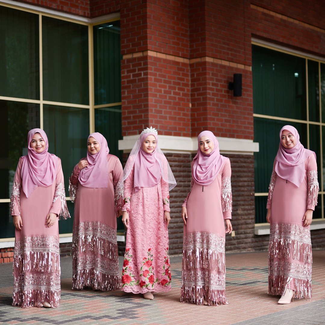 Abaya Lace Sequin Josephine - Blush Pink