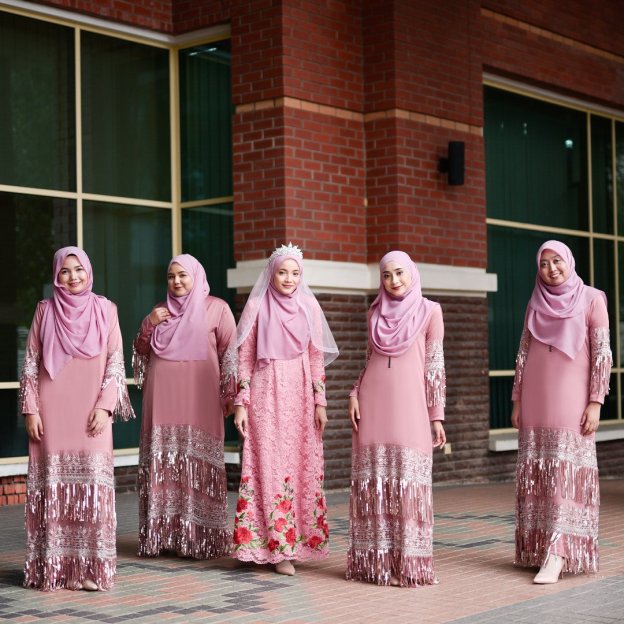 Abaya Lace Sequin Josephine - Blush Pink