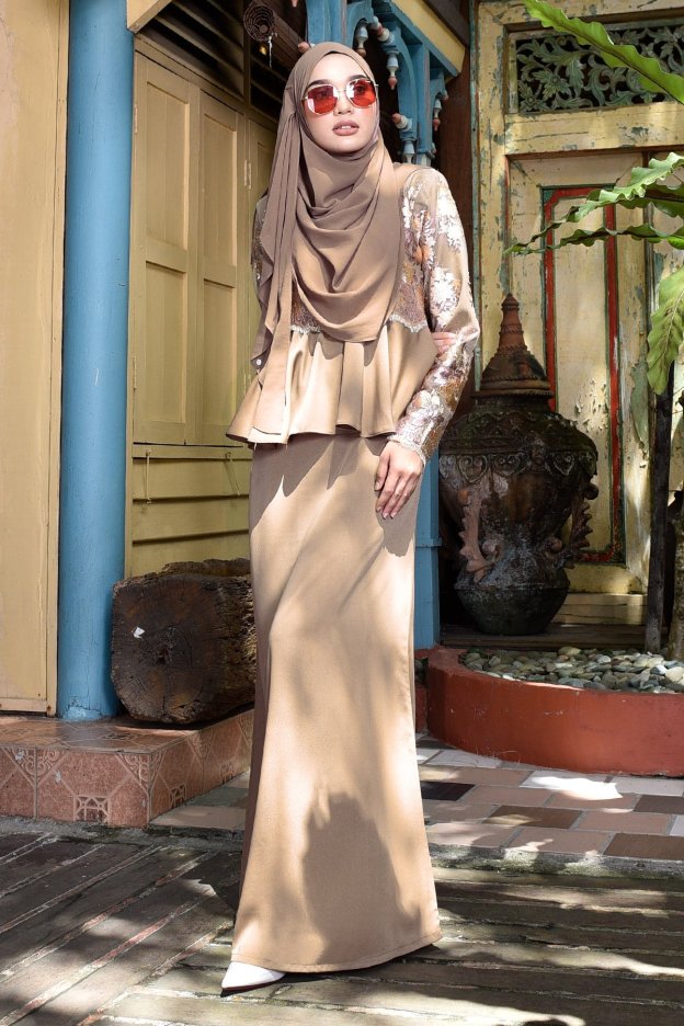 Abaya Lace Louise - Mocha Shot