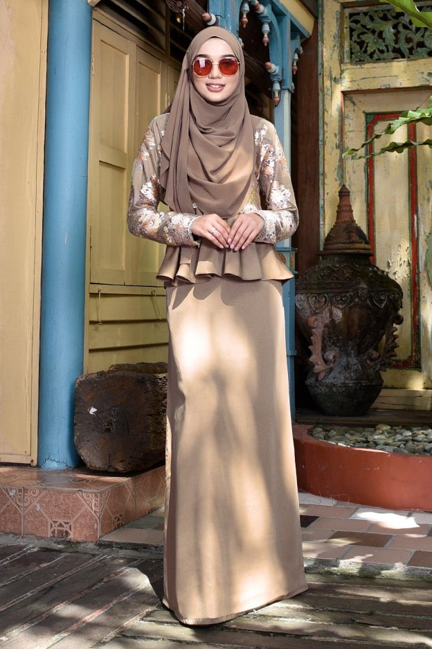Abaya Lace Louise - Mocha Shot