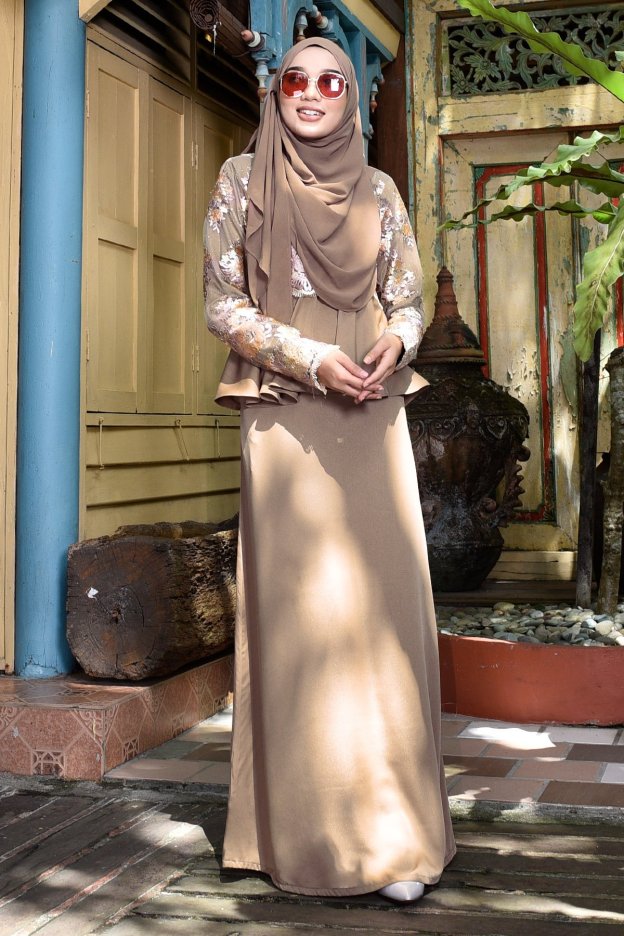 Abaya Lace Louise - Mocha Shot