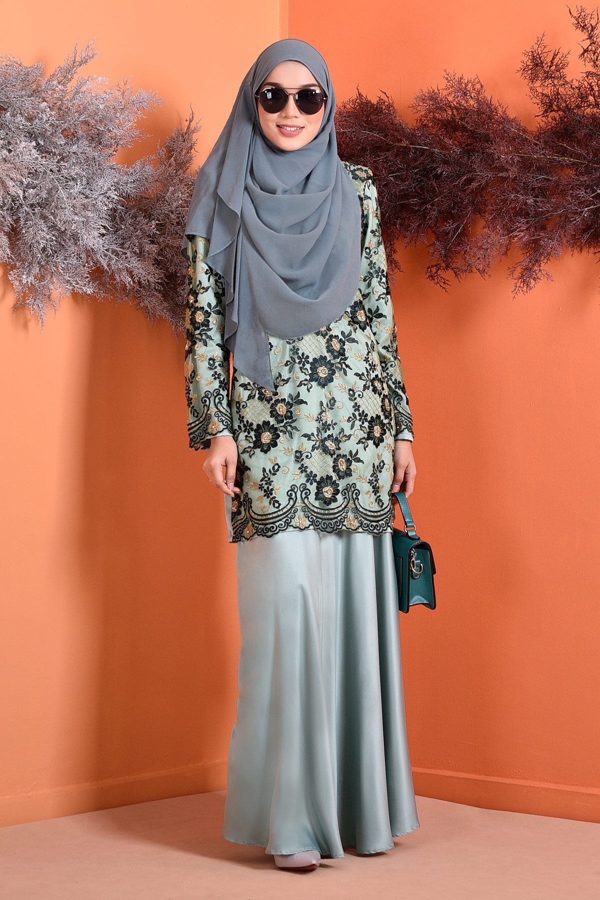 Baju Kurung Lace Brenda - Fresh Mint
