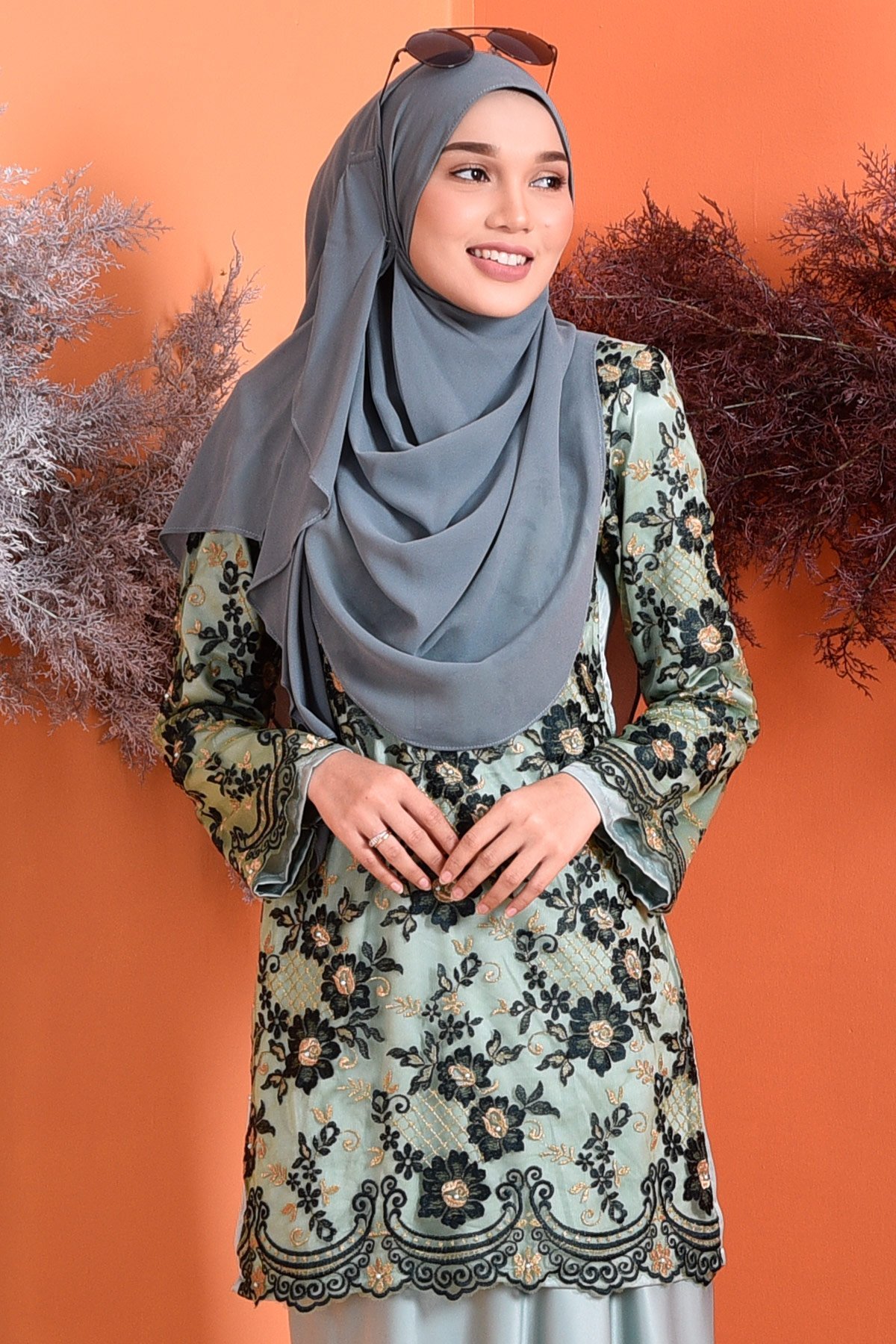 Baju Kurung Lace Brenda - Fresh Mint