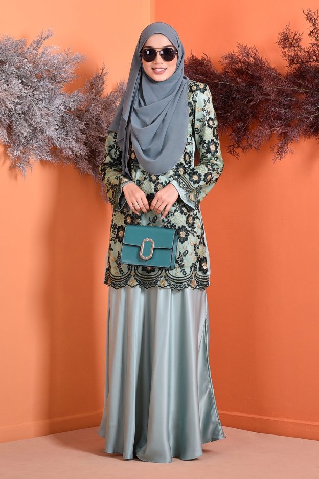 Baju Kurung Lace Brenda - Fresh Mint