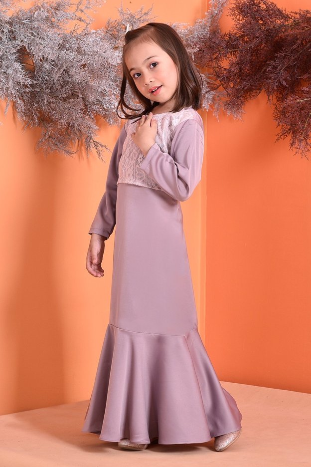 Abaya Lace Grayce Kids - Lavender