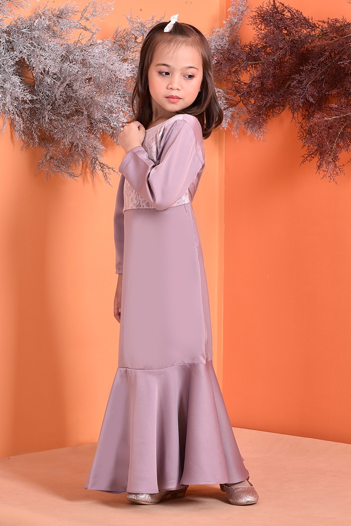 Abaya Lace Grayce Kids - Lavender