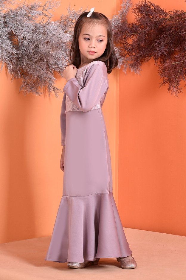 Abaya Lace Grayce Kids - Lavender