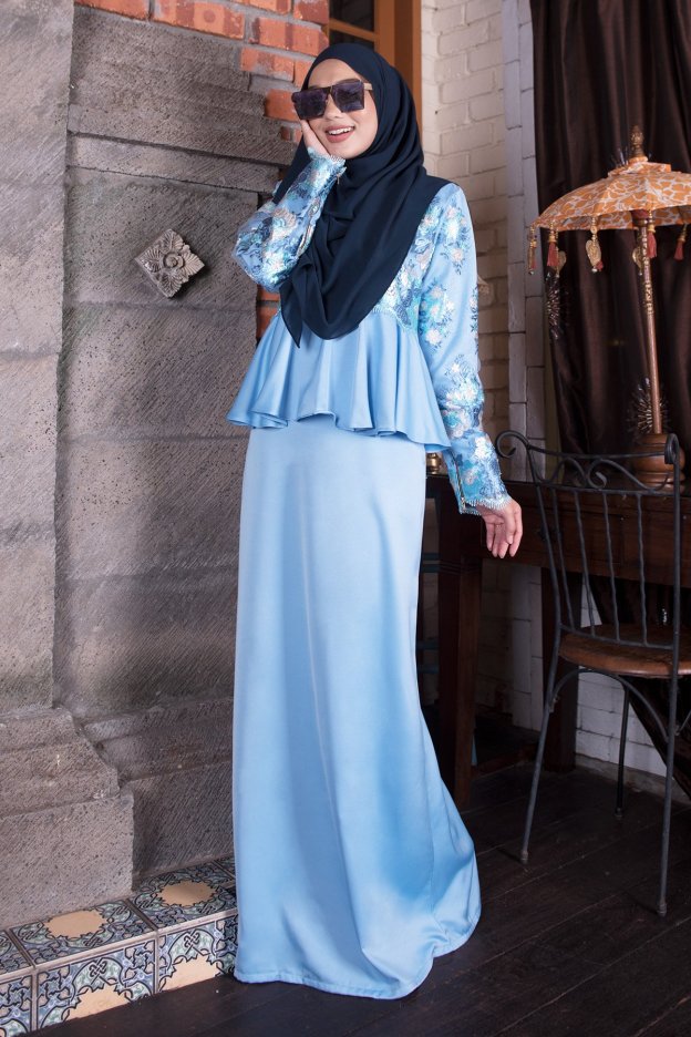 Abaya Lace Louise - Ice Blue