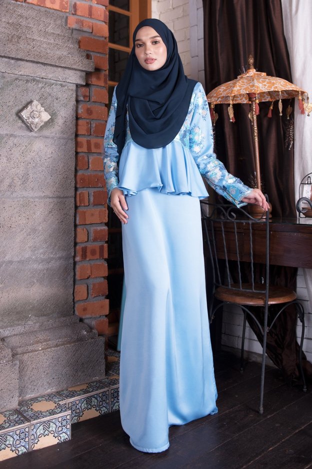 Abaya Lace Louise - Ice Blue