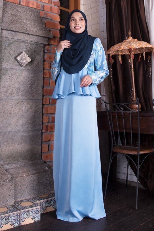 Abaya Lace Louise - Ice Blue