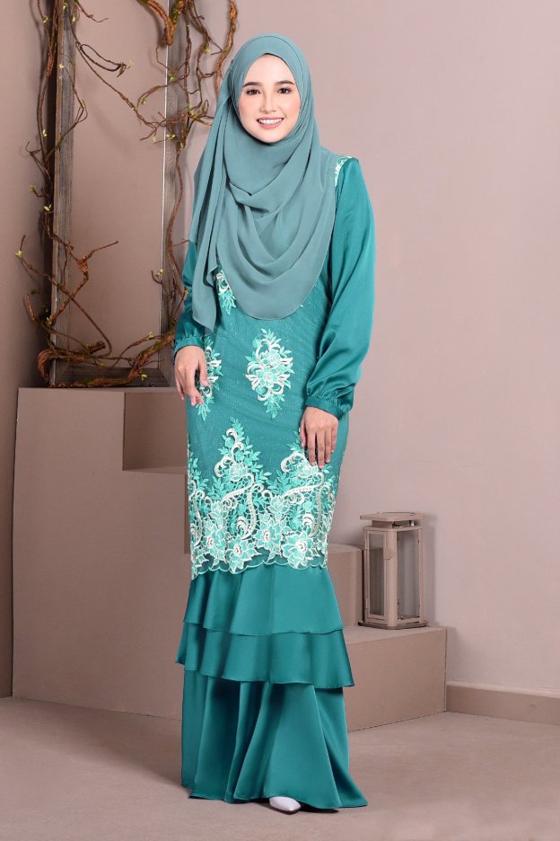 Abaya Lace Lyon - Aqua Green