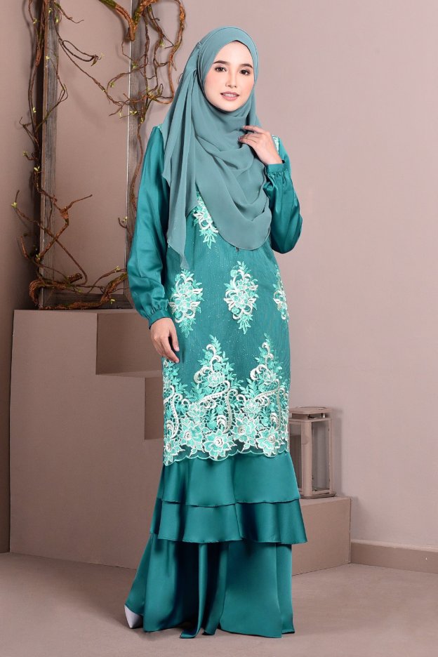Abaya Lace Lyon - Aqua Green