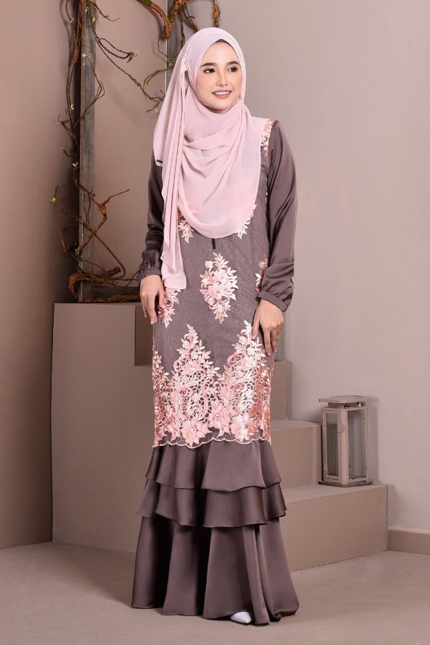 Abaya Lace Lyon - Mocha Brown