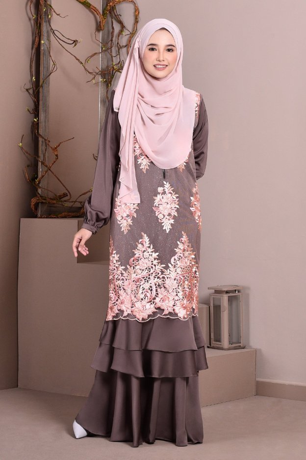 Abaya Lace Lyon - Mocha Brown