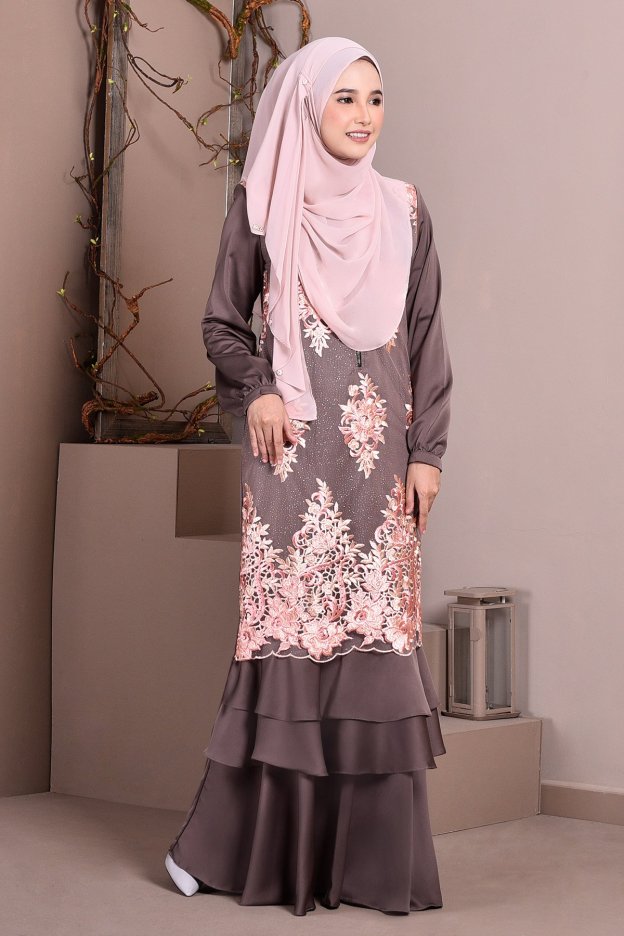 Abaya Lace Lyon - Mocha Brown