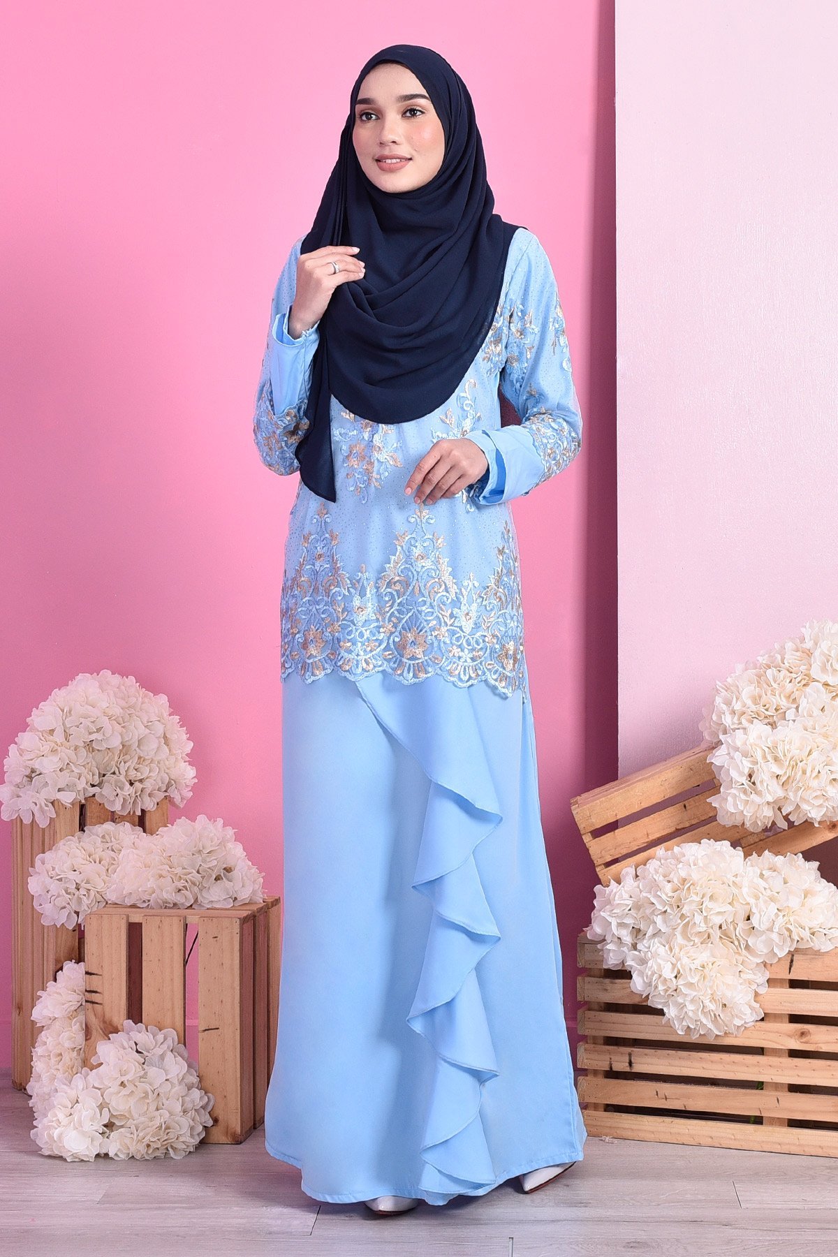 Abaya Lace Margoux - Ice Blue