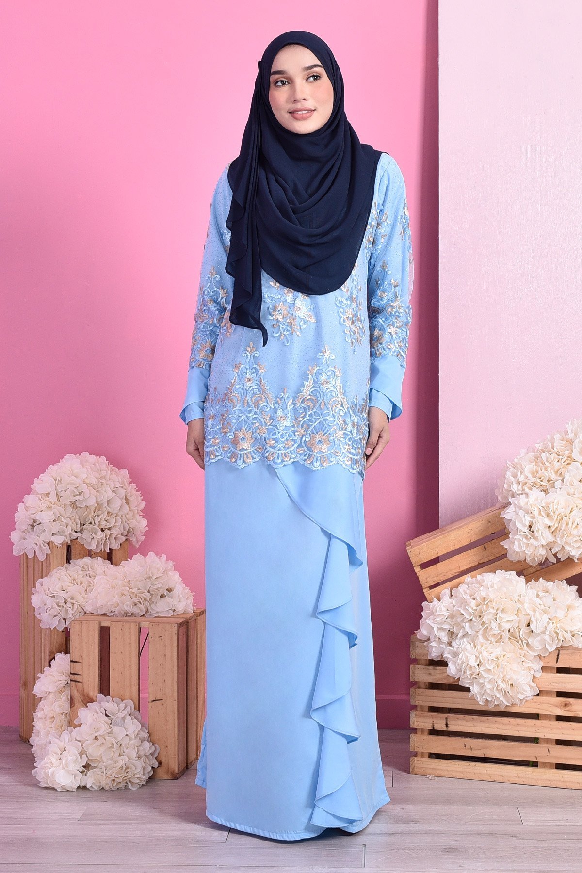 Abaya Lace Margoux - Ice Blue