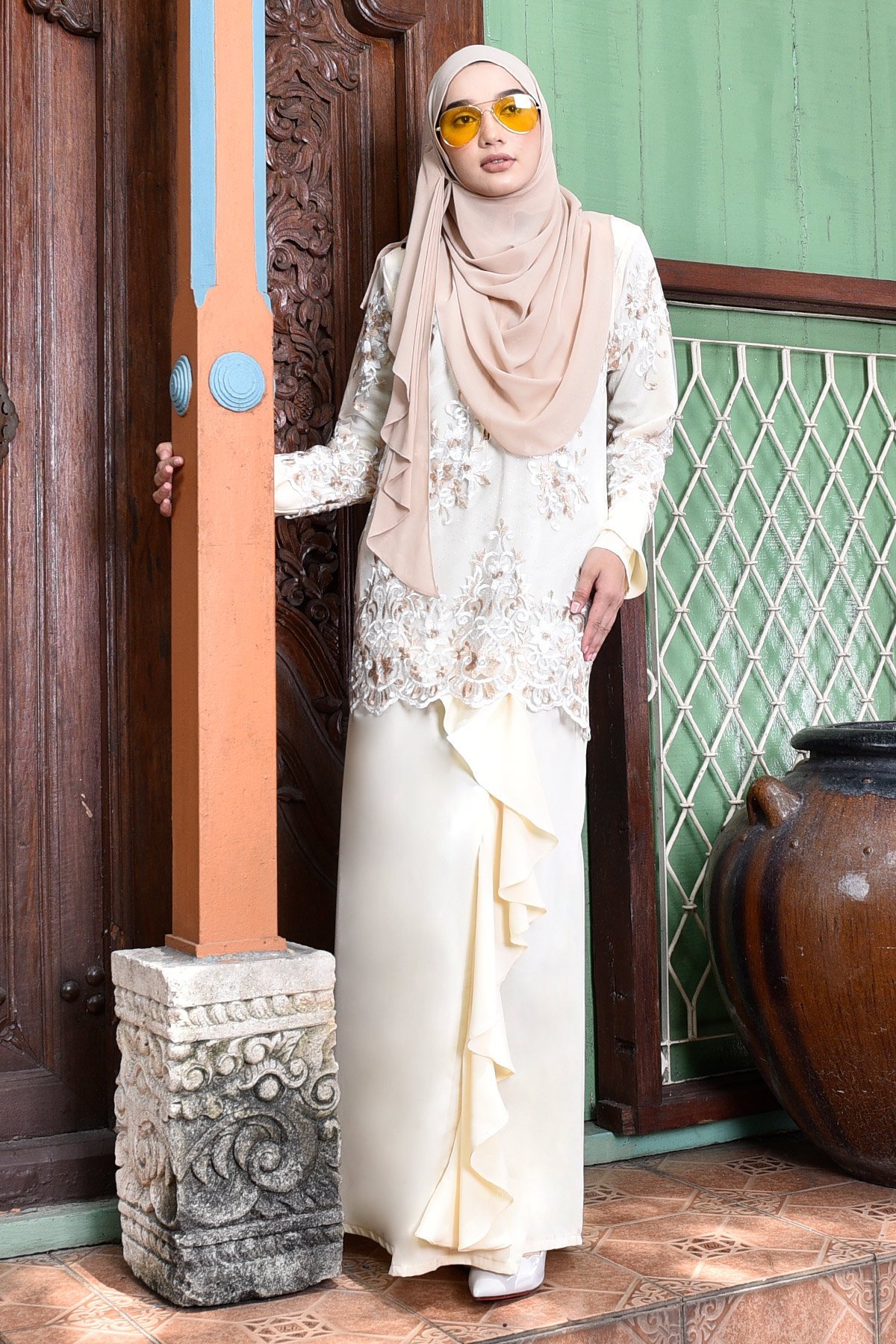 Abaya Lace Margoux - Ivory