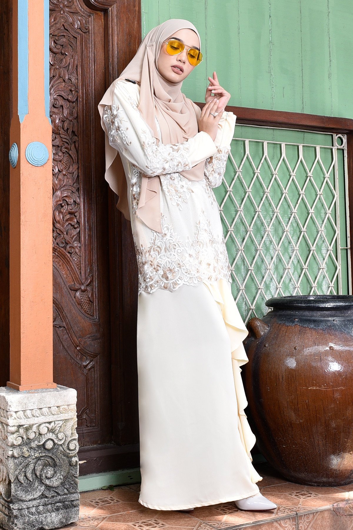 Abaya Lace Margoux - Ivory