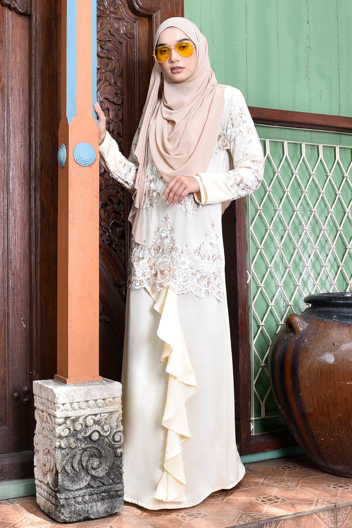 Abaya Lace Margoux - Ivory