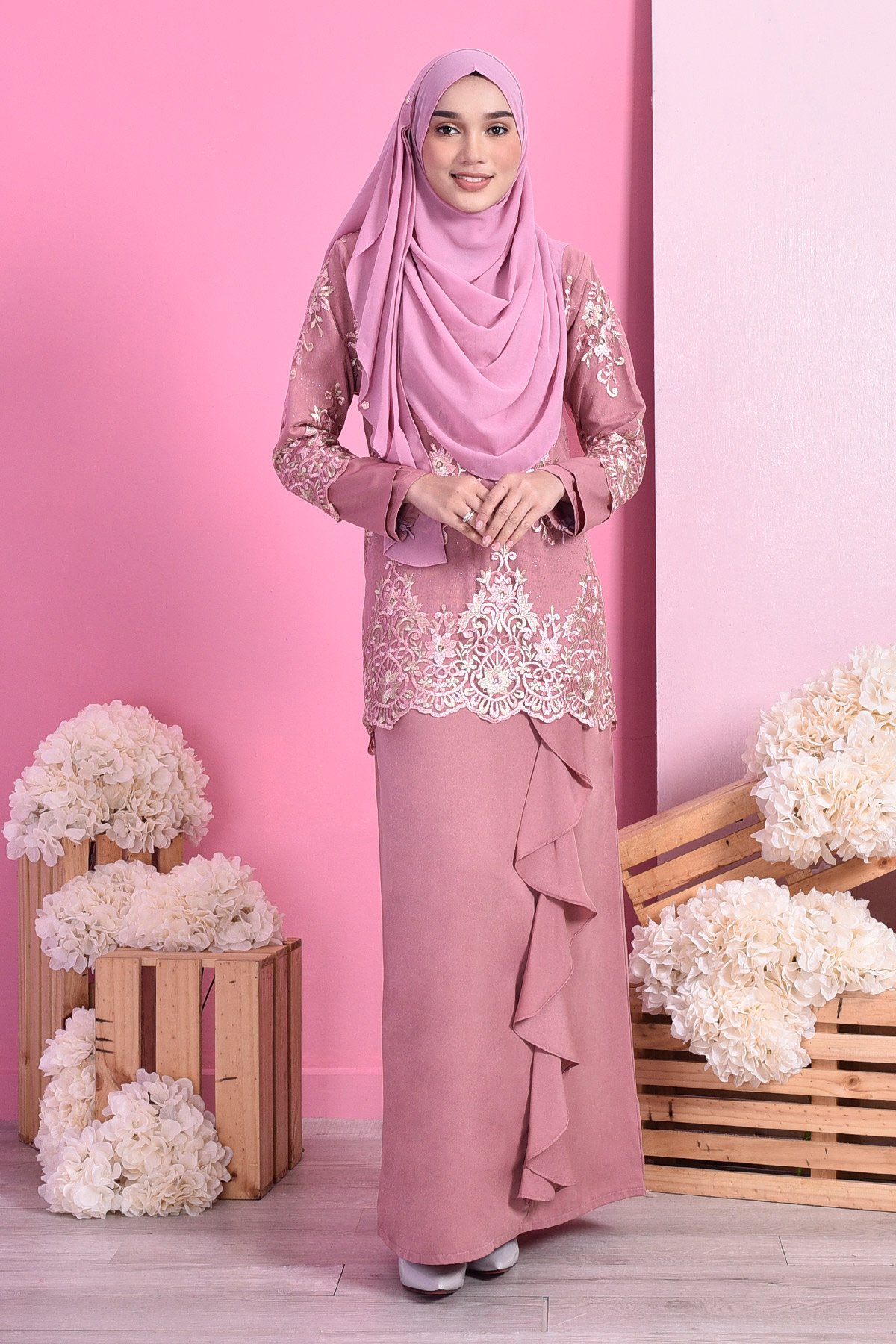 Abaya Lace Margoux - Prim Rose
