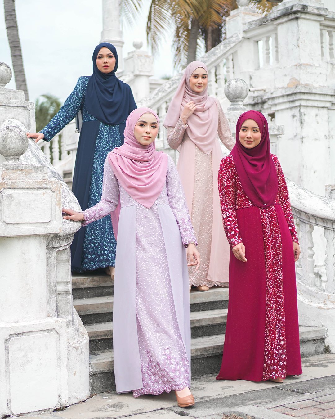 Abaya Lace Rakila - Navy Blue