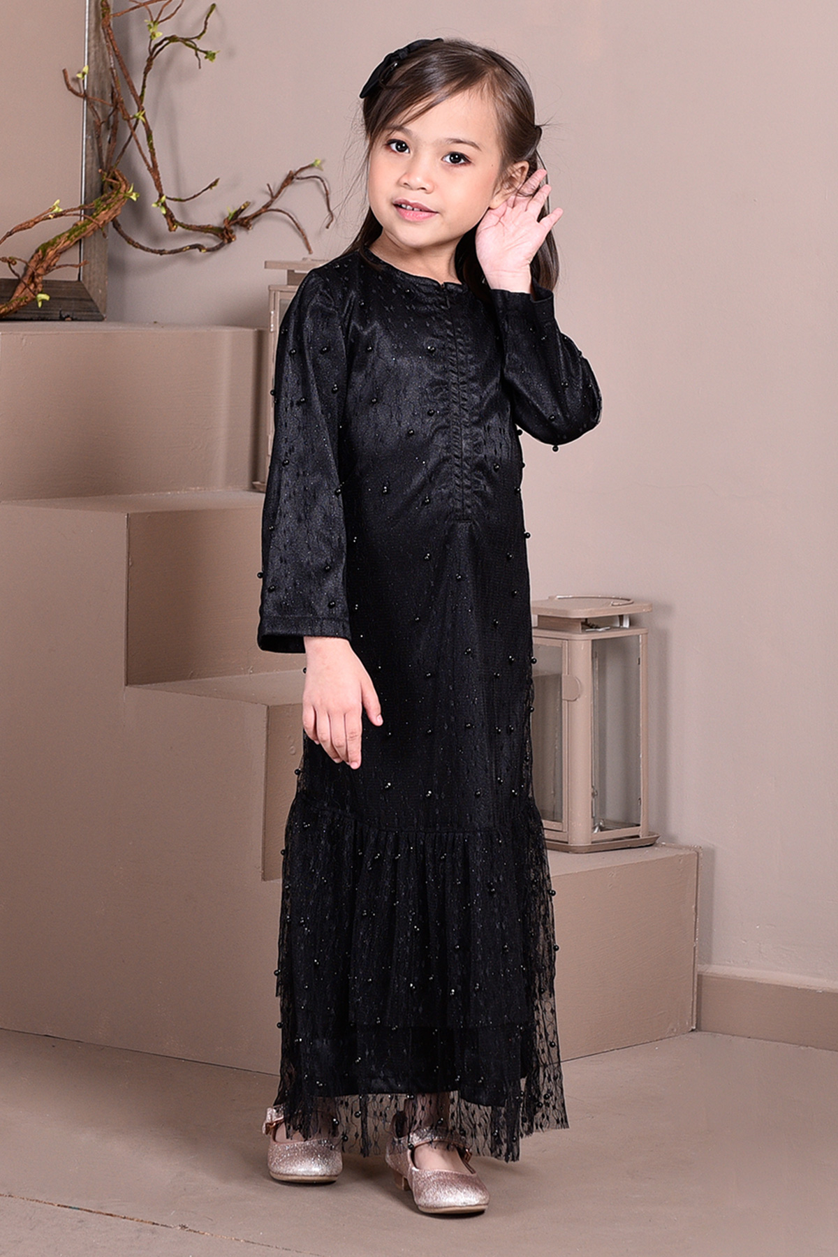 Abaya Lace Tutu Isabelle Kids - Blackberry
