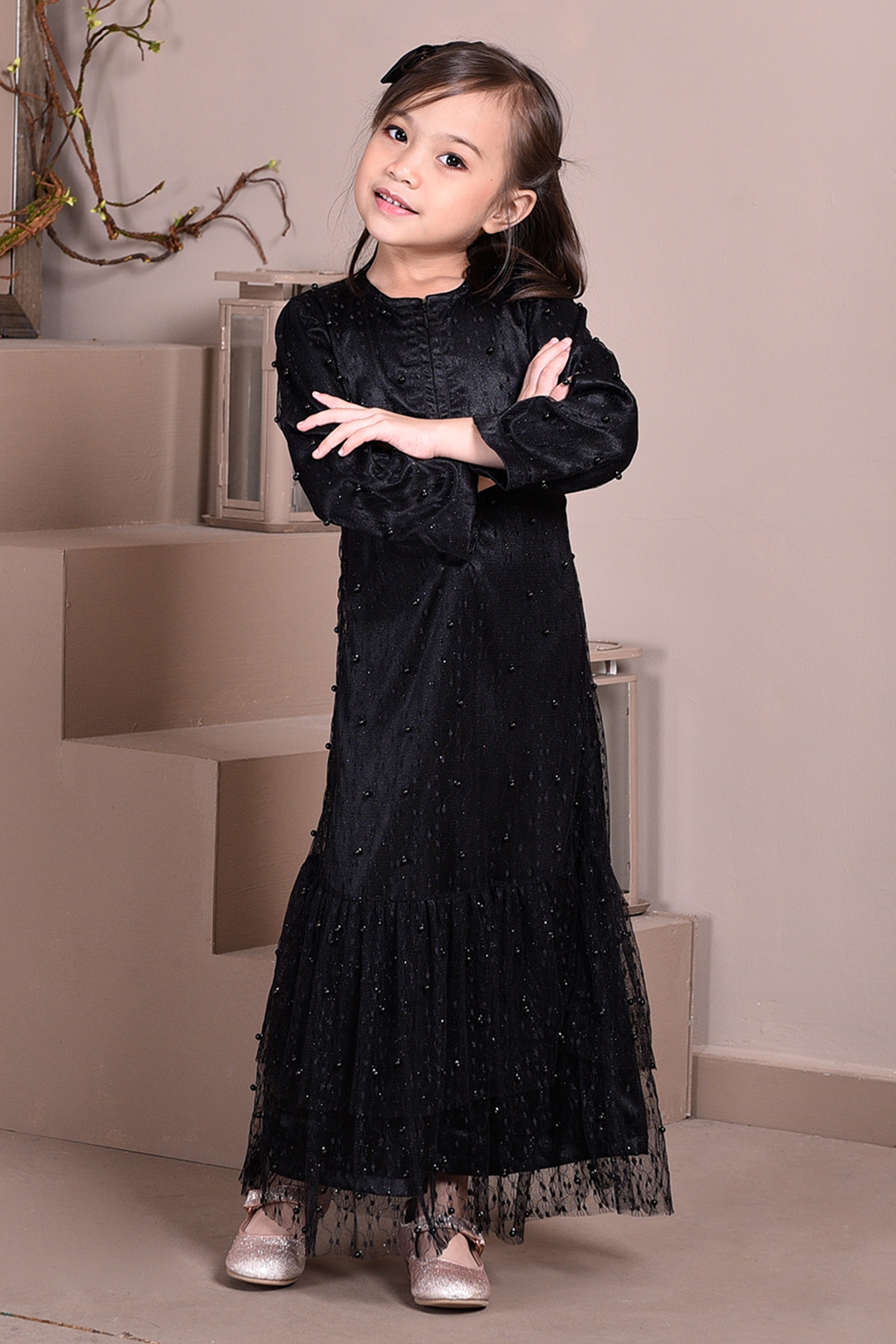 Abaya Lace Tutu Isabelle Kids - Blackberry