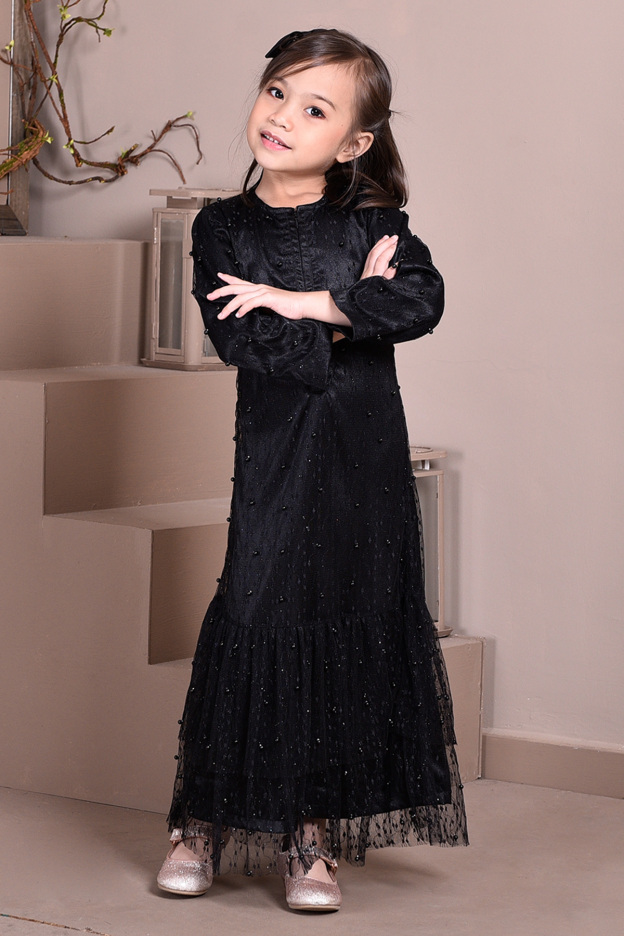 Abaya Lace Tutu Isabelle Kids - Blackberry