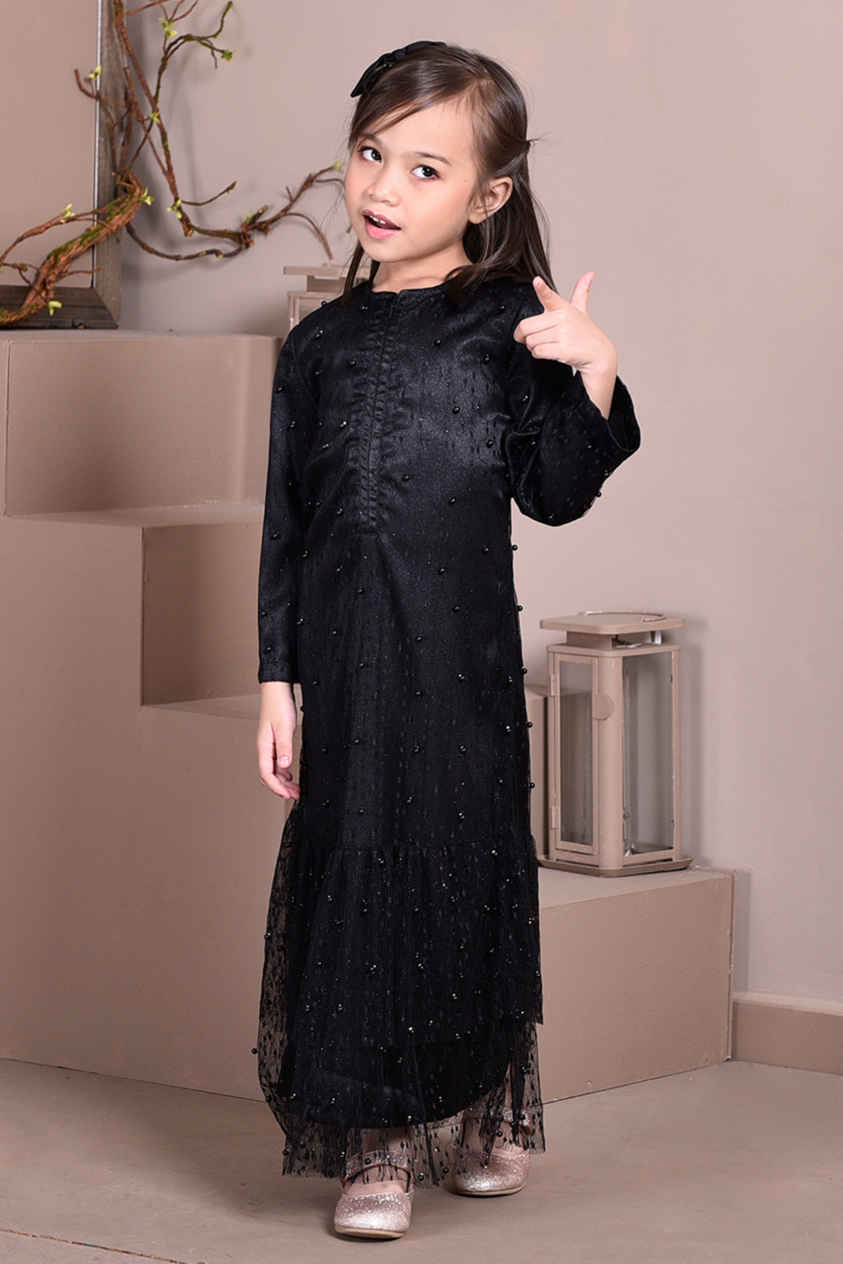 Abaya Lace Tutu Isabelle Kids - Blackberry