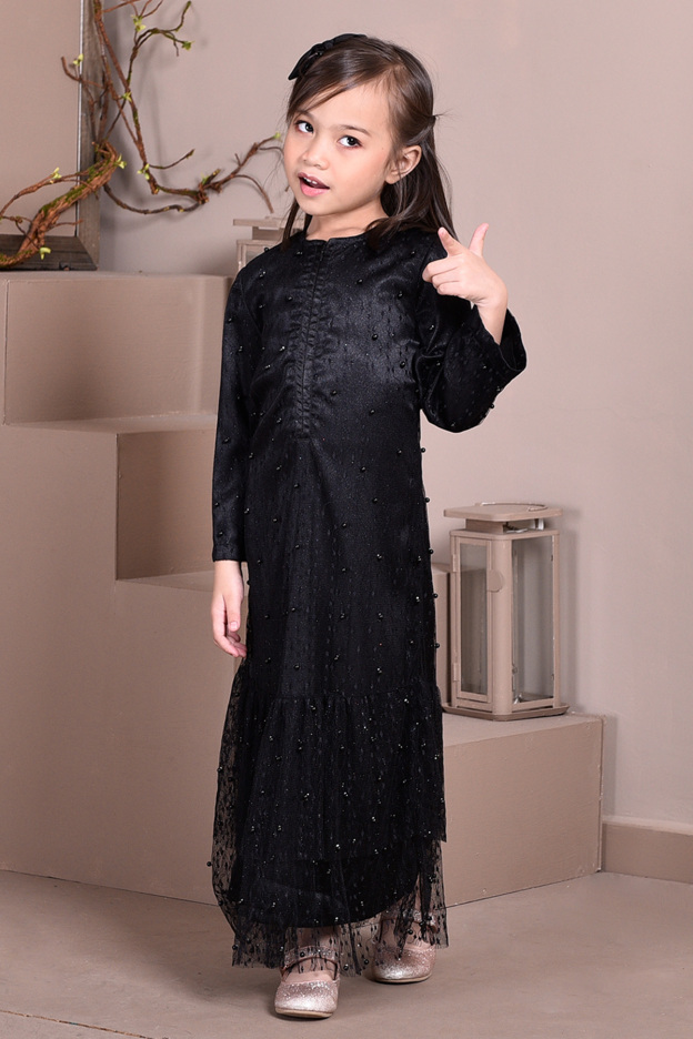 Abaya Lace Tutu Isabelle Kids - Blackberry