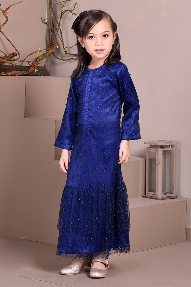 Abaya Lace Tutu Isabelle  Kids - Blueberry