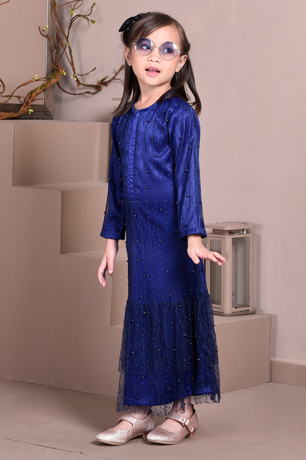 Abaya Lace Tutu Isabelle  Kids - Blueberry
