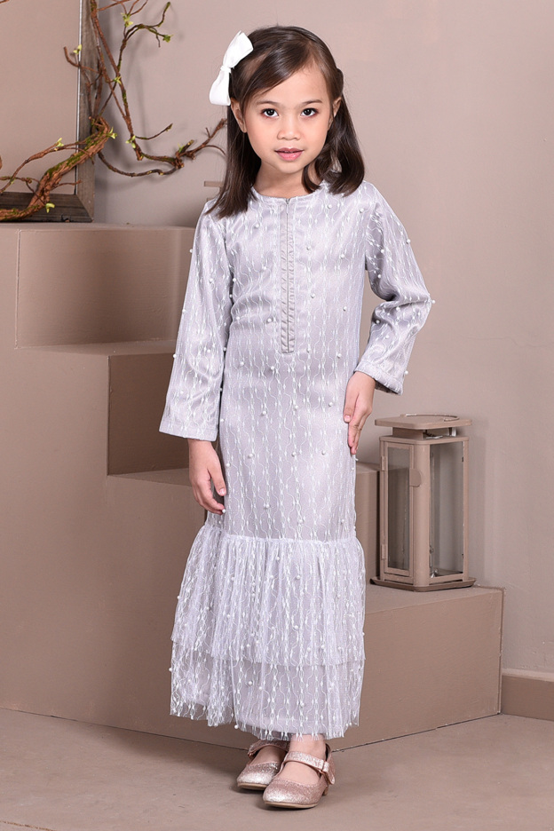 Abaya Lace Tutu Isabelle Kids - Lychee
