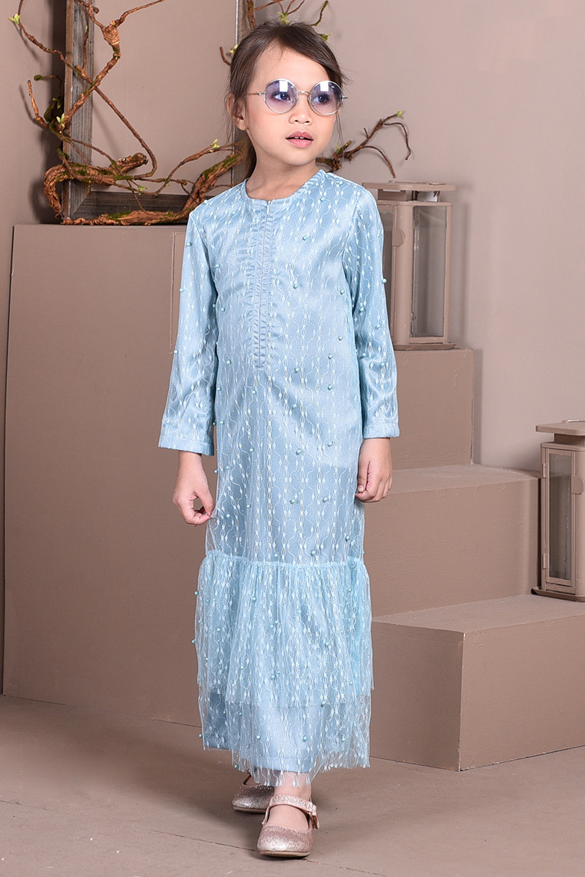 Abaya Lace Tutu Isabelle Kids - Mint