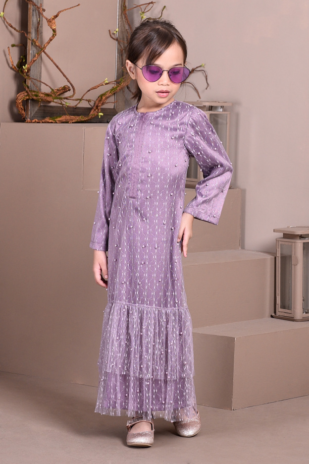 Abaya Lace Tutu Isabelle Kids - Grapes