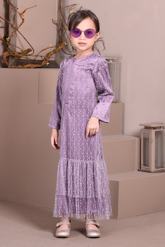 Abaya Lace Tutu Isabelle Kids - Grapes