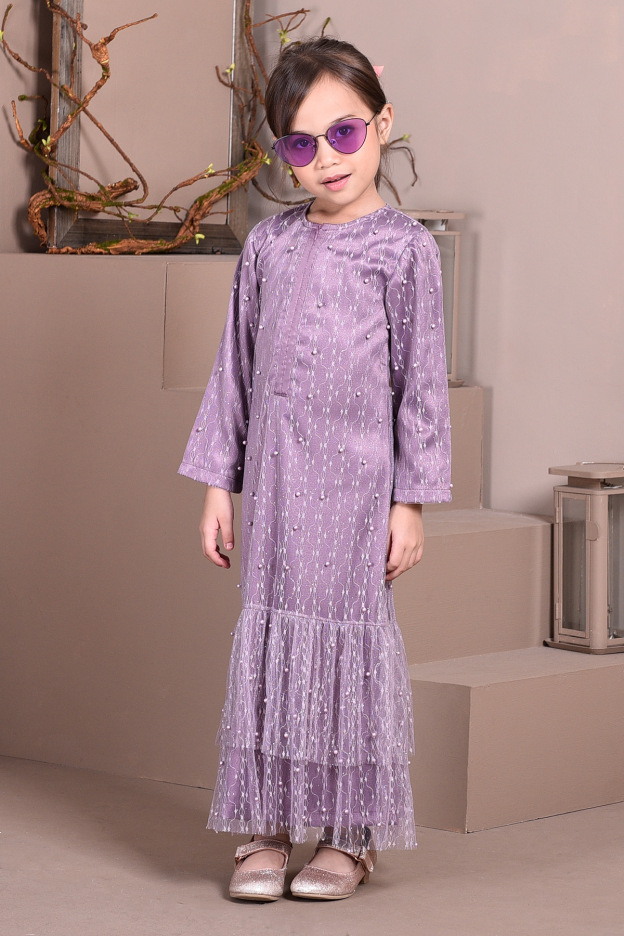Abaya Lace Tutu Isabelle Kids - Grapes