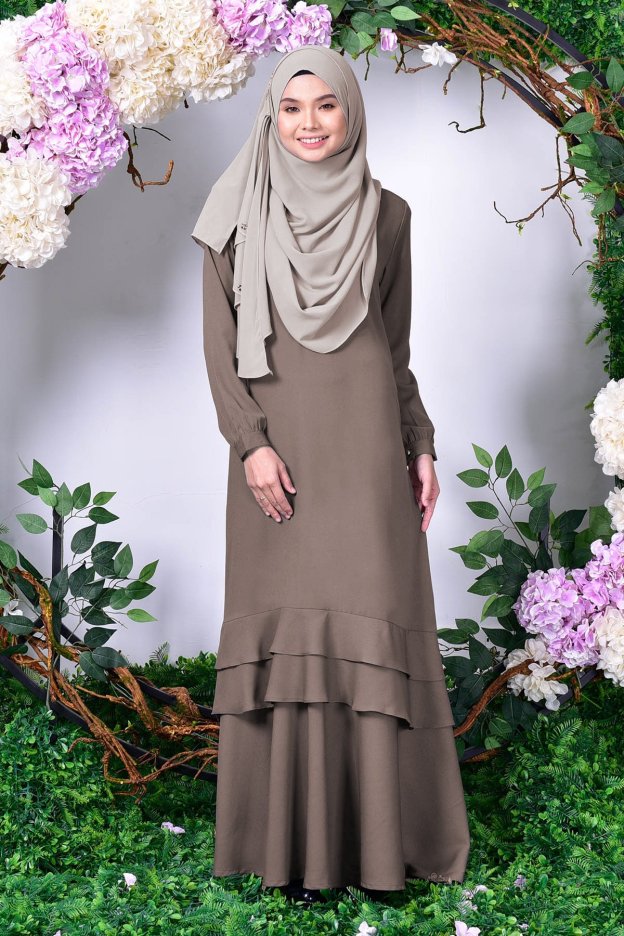 Abaya Laila Ruffle - Salty Brown