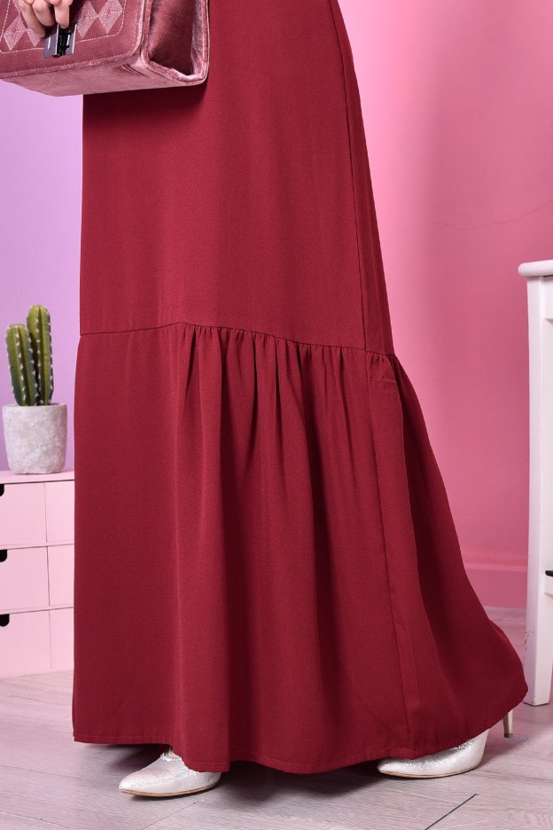 Abaya Leya Ruffle - Scarlet Red