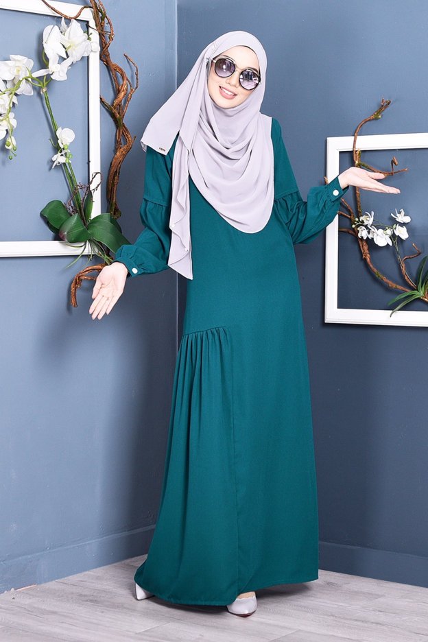 Abaya Lissa Pleated - Marine Green