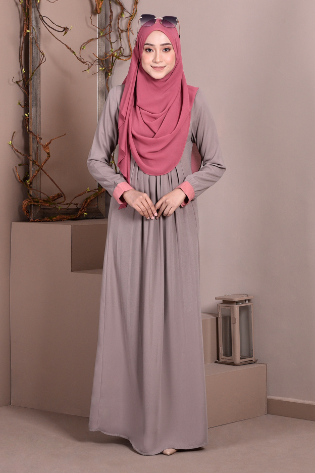 Abaya Linda Pleated - Espresso Brown